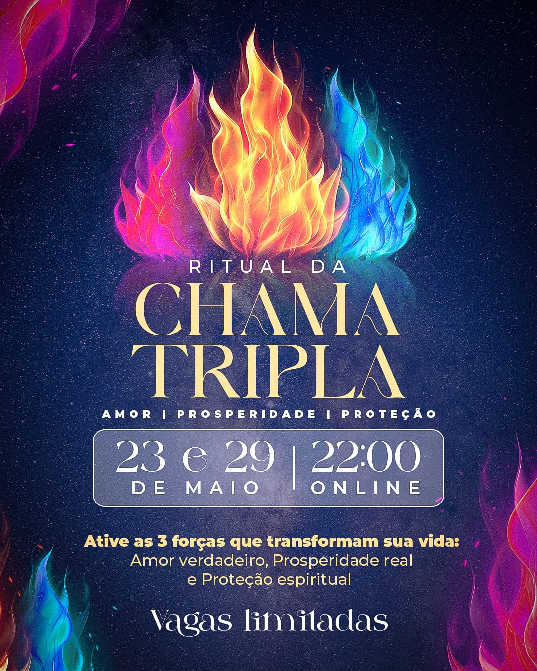 Ritual da Chama Tripla: Amor, Prosperidade e Proteção